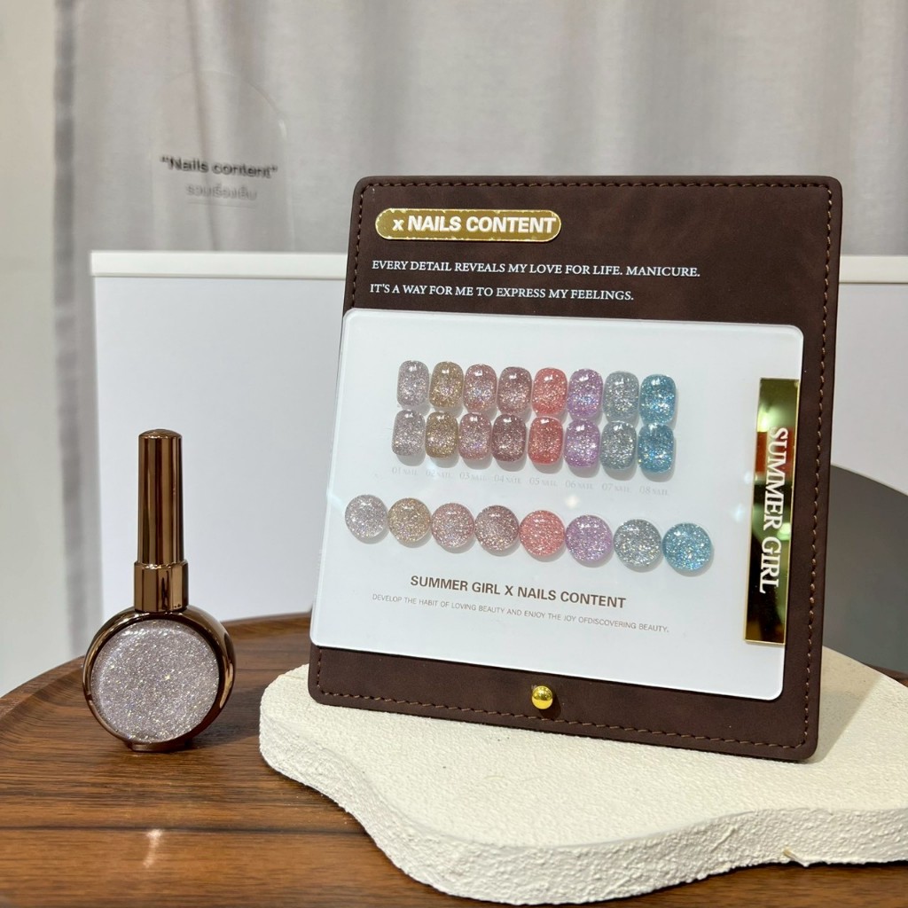 Cystal snow flash ยกชุด ( SP5 ) Summer girl X Nails Content 8 สี 2026