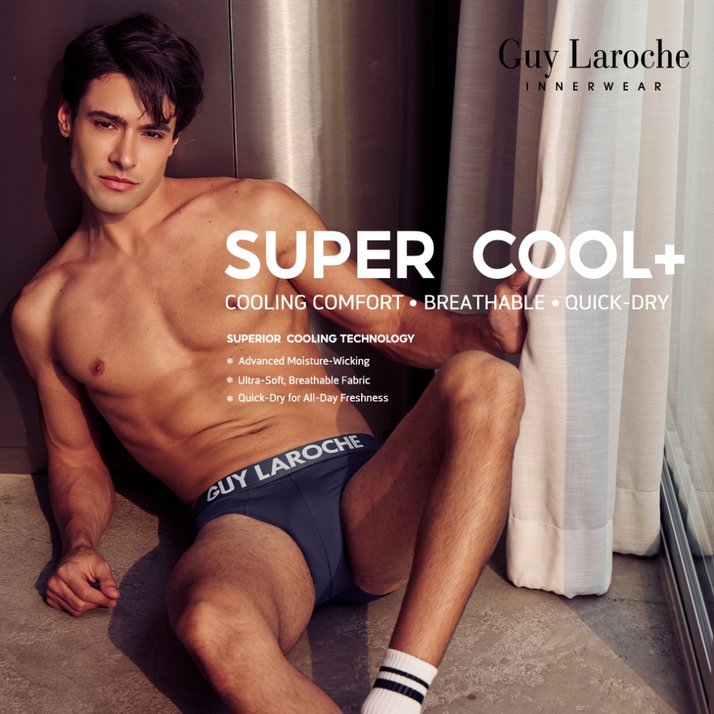 Guy Laroche กางเกงในชาย Super Cool ทรงครึ่งตัว เย็นสบาย แห้งไว แพ็ค 1 ตัว (JUS5950S6)มีให้เลือก 3 สี