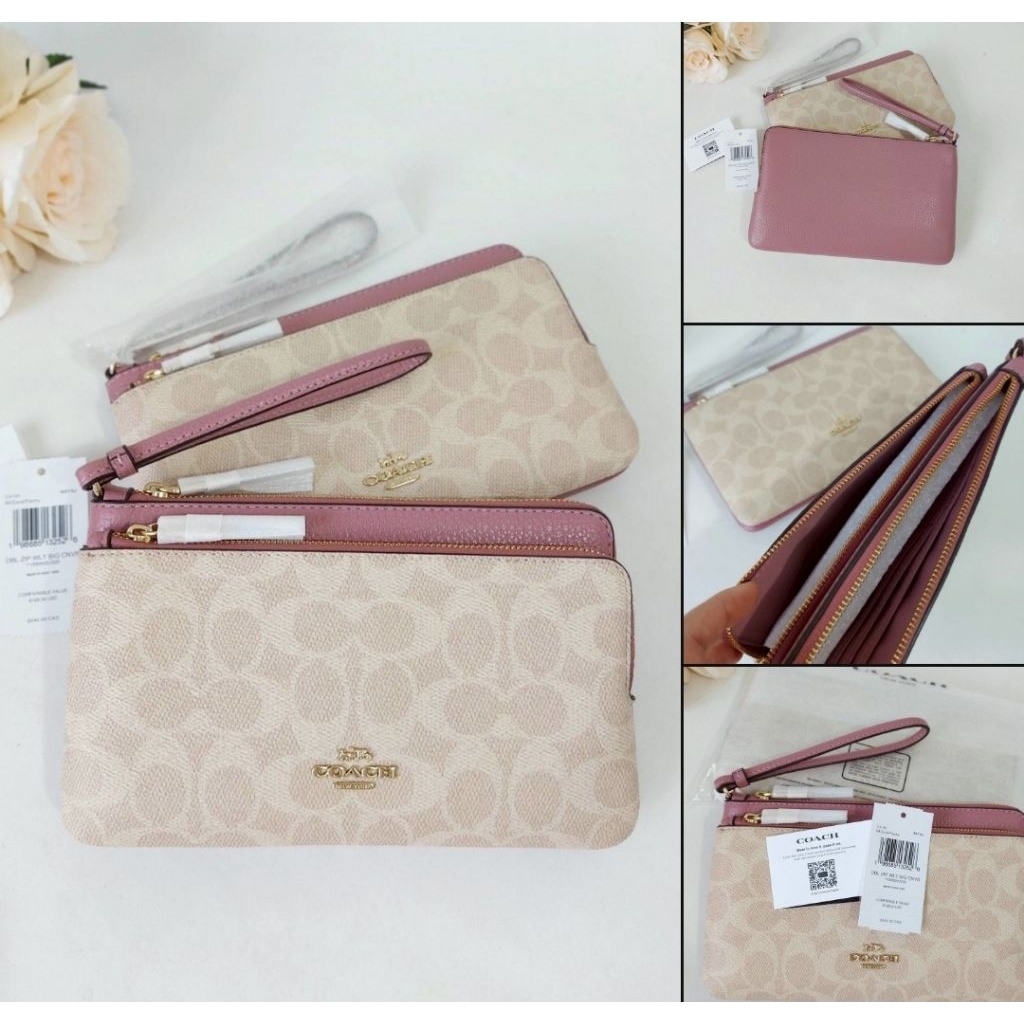 คล้องมือ Coach 2 ซิป L รหัส/รุ่น : CX161Double Zip Wallet In Signature Canvas