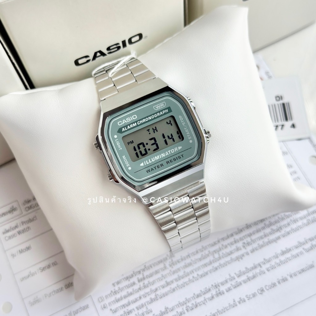 CASIO นาฬิกาข้อมือดิจิตอล ของแท้ เครื่องศูนย์ CMG รุ่น A168WA-3A / A168 ประกัน CMG 1 ปีเต็ม