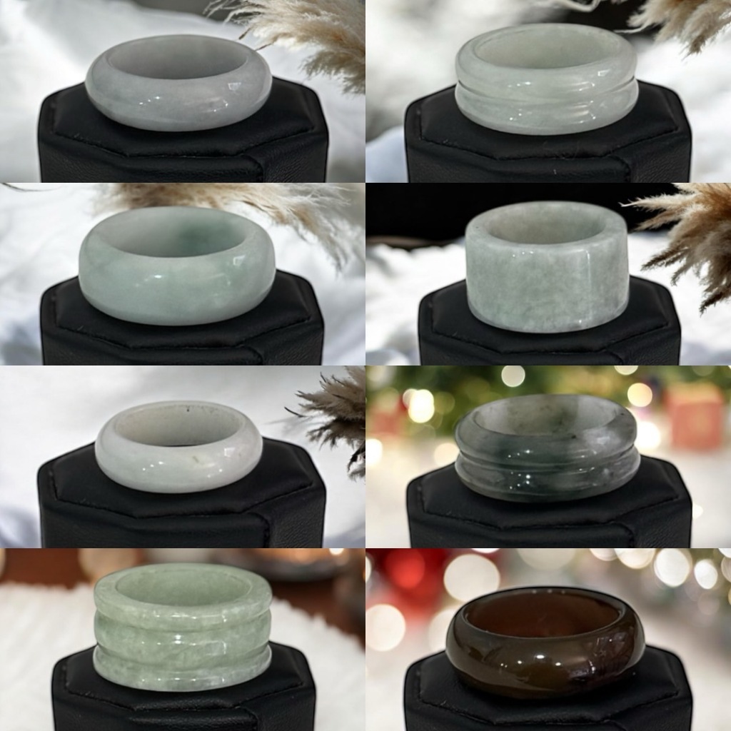 A1BD - 159 แหวน แหวนหยก หยกพม่า หยกแท้ มีตัวเลือก จำนวน 100 วง หลากหลายแบบ หลายไซด์ แหวนเสริมดวง