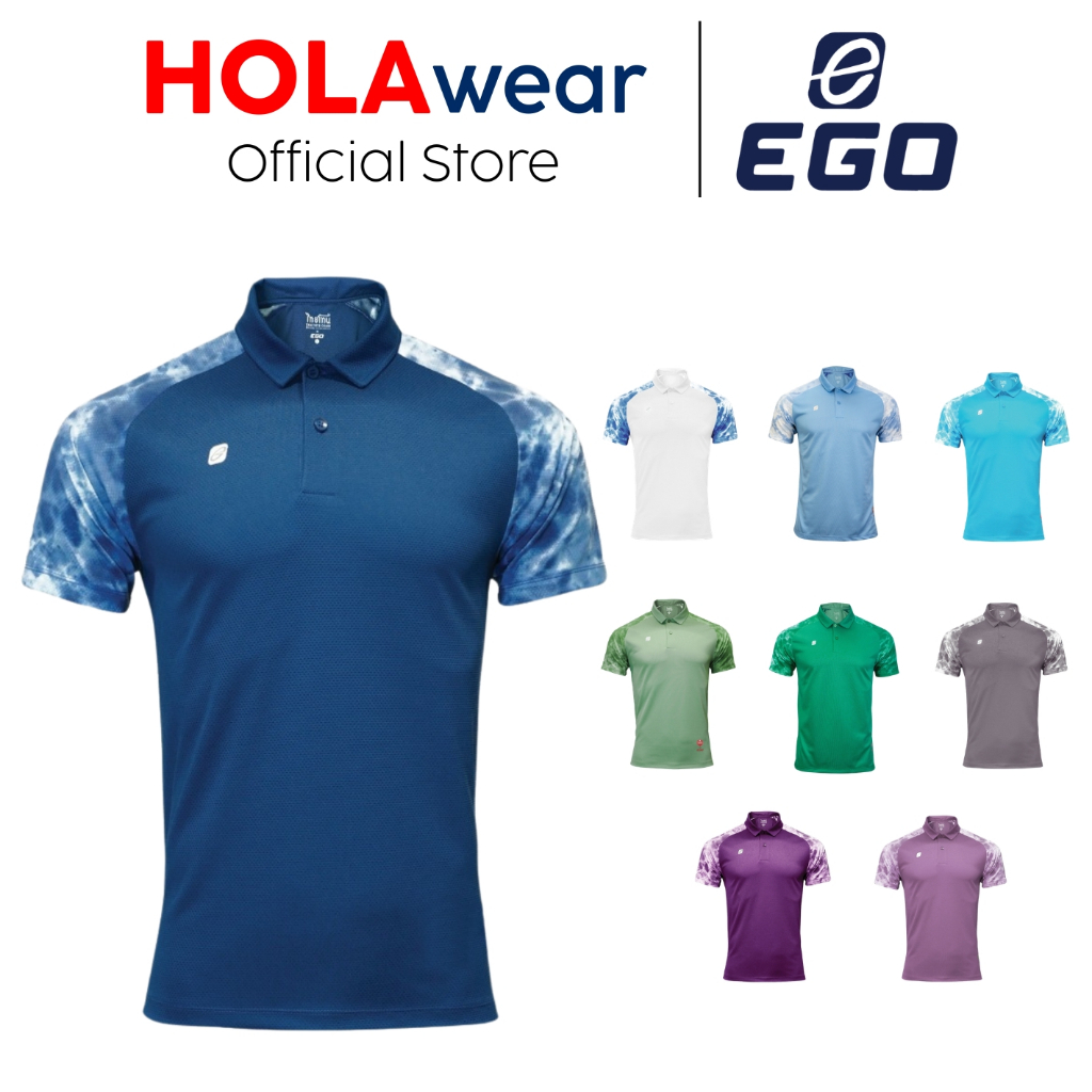 [มีส่งด่วน] เสื้อโปโลแขนสั้น EGO SPORT เสื้อมัดย้อม ไหล่สโลป x THAITONE TT001 โทน เขียว ม่วง ฟ้า