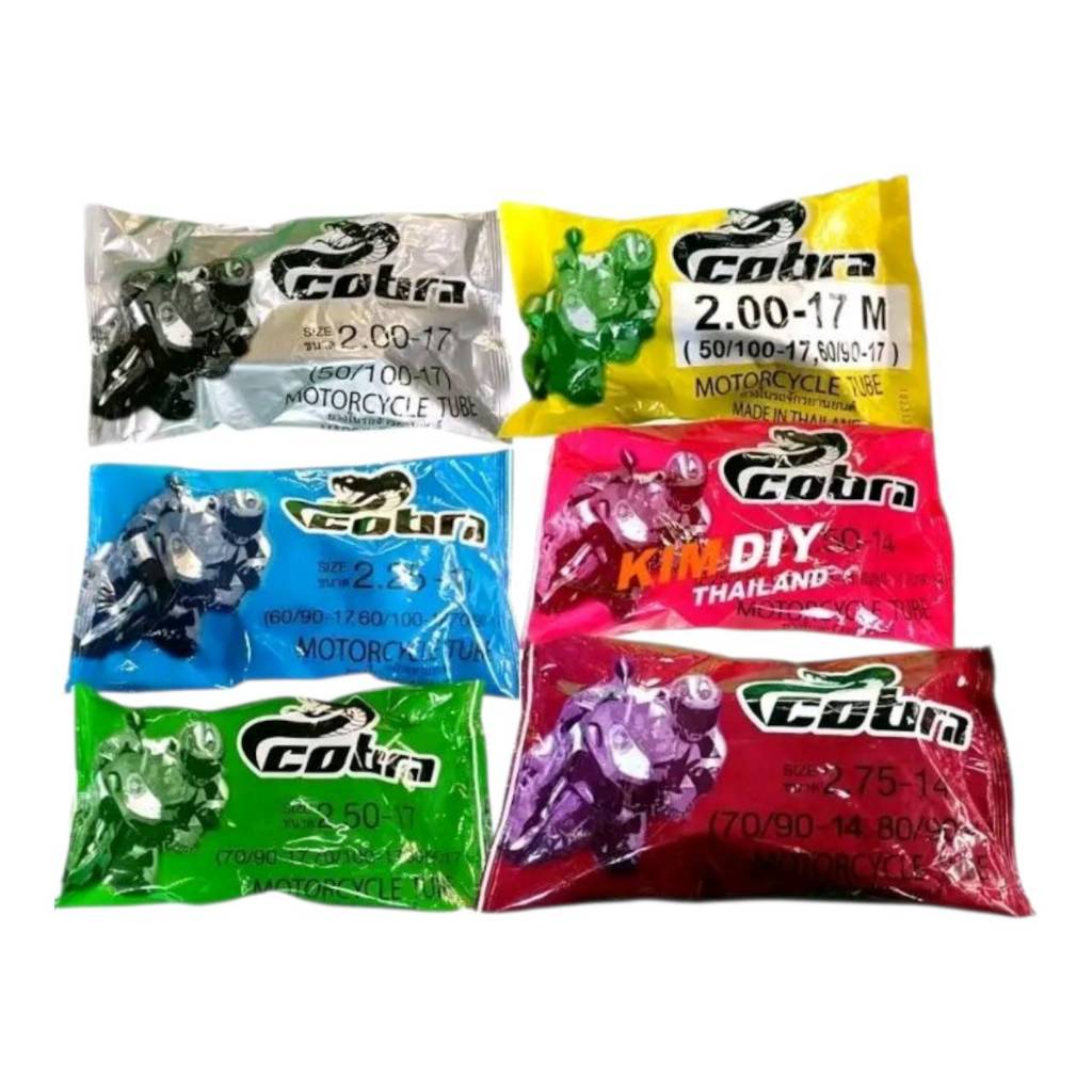 COBRA ยางในมอเตอร์ไซค์ ทุกขนาด ยางใน ขอบ14 , ขอบ17 (ชุดละ 10 เส้น) ราคาถูก