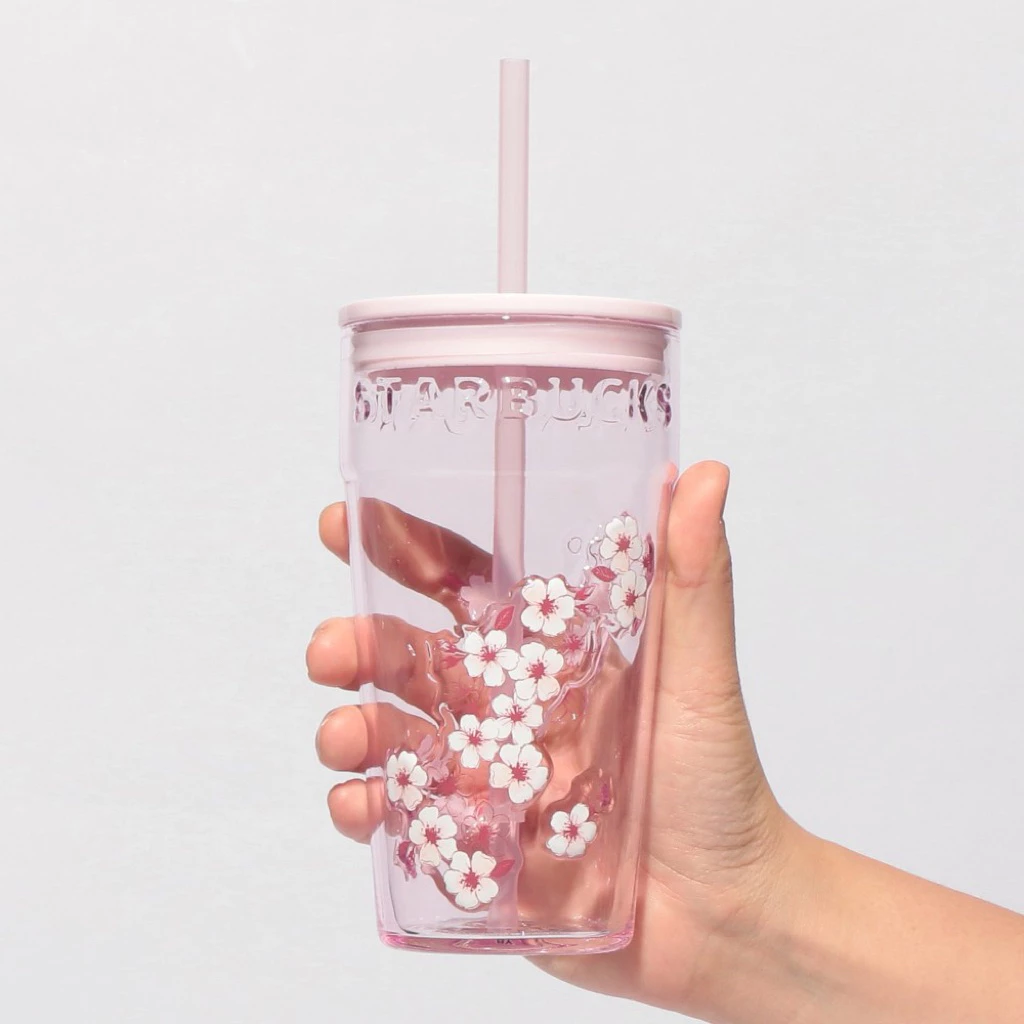 Starbucks Japan SAKURA 2026 Glass Tumbler Pink 473ml thumbnail 5