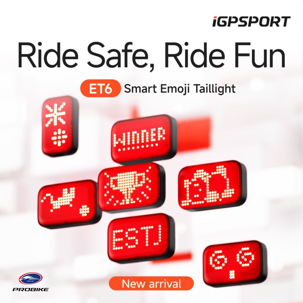 เก๋ โดนใจ! I ไฟจักรยาน GPsport ET6 Emoji ใส่อีโมจิ น่ารัก ตกแต่งดวงไฟท้ายของคุณได้เอง ไฟท้ายจักรยานอัจฉริยะ