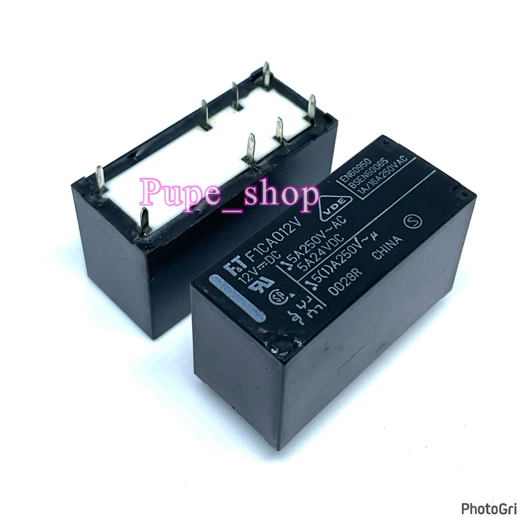 รีเลย์ F1CA012V  12VDC 8ขา 2คอนแทค 5แอมป์ สินค้าพร้อมส่ง ออกบิลได้