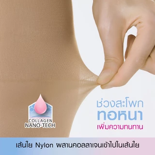CHERILON ถุงน่อง 30D ปิดเส้นเลือดขอดระยะเริ่มต้น คอลลาเจนซัพพอร์ต เต็มตัว ขาเรียวเนียน กระชับ ไม่รันง่าย CLL-PHCG01