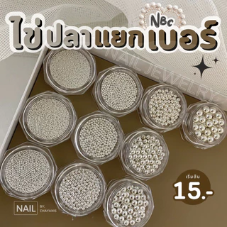 ไข่ปลาตกแต่งเล็บ NBC กระปุกแยกเบอร์ หมุดไข่ปลาเงิน