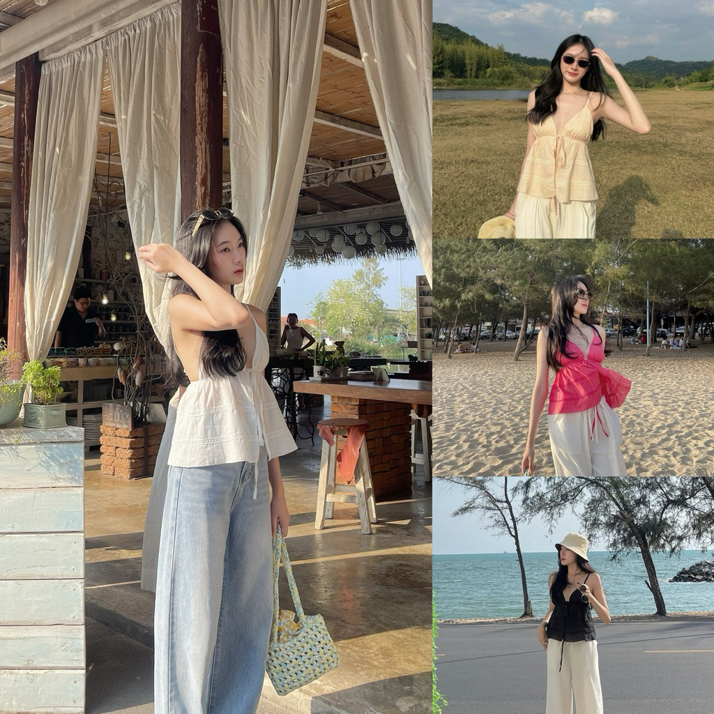 ONNIE.16 - Daizy top เสื้อสายเดี่ยวผูกหน้า