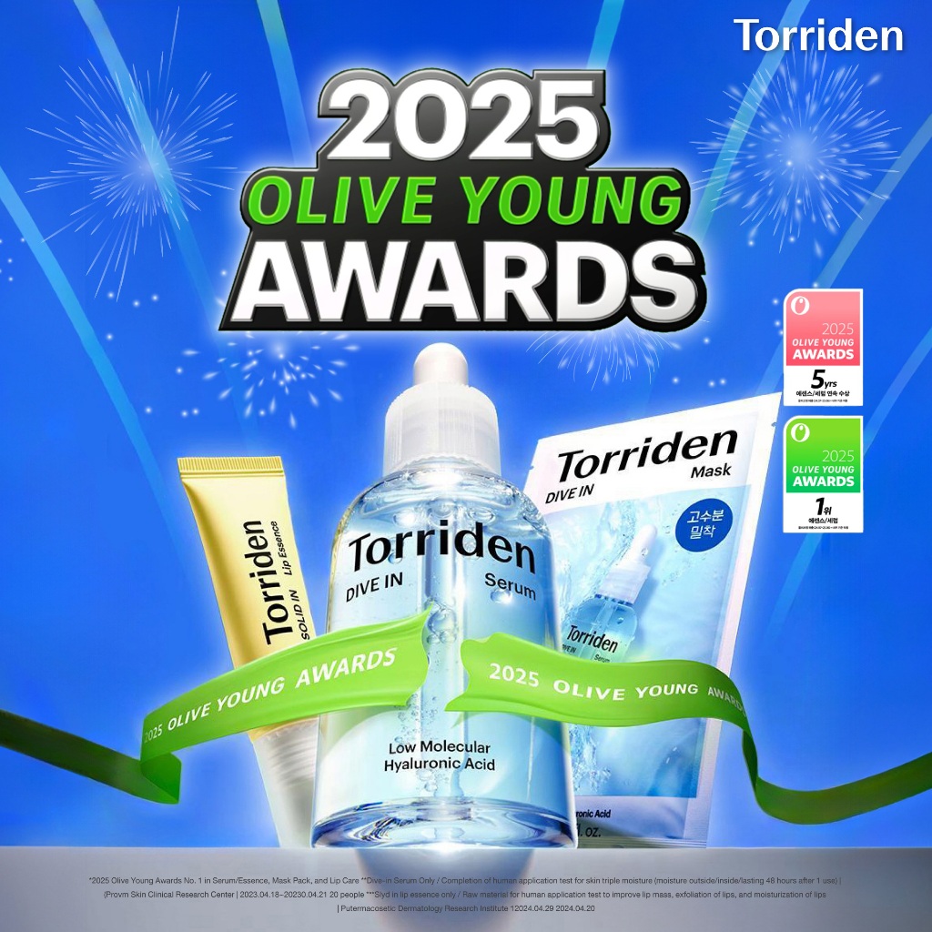 [HOT] Torriden Olive Young Awards 2025 Set ทอร์ริเดน ไฮยาลูโรนิก 5X เซรั่มผิวชุ่มชื้น มาส์กหน้า ผิวฉ
