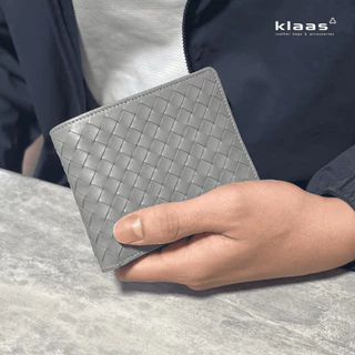 05-203 Vento coinfold wallet กระเป๋าสตางค์สานหนังแท้ ใส่บัตร/เหรียญ ได้ในใบเดียว