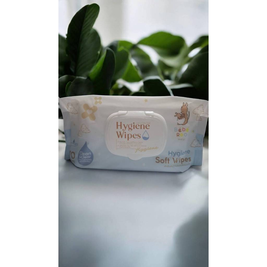 ผ้าเปียกเช็ดทำความสะอาดสูตรแอลกอฮอลล์ (Food Grade) Be'be' Roo Hygiene Wipes จำนวน 70 แผ่น