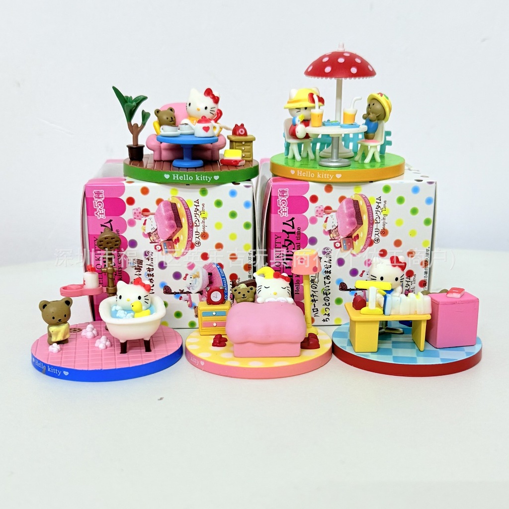 โมเดล Trendy blind box Hello Kitty leisure time goodnight scene