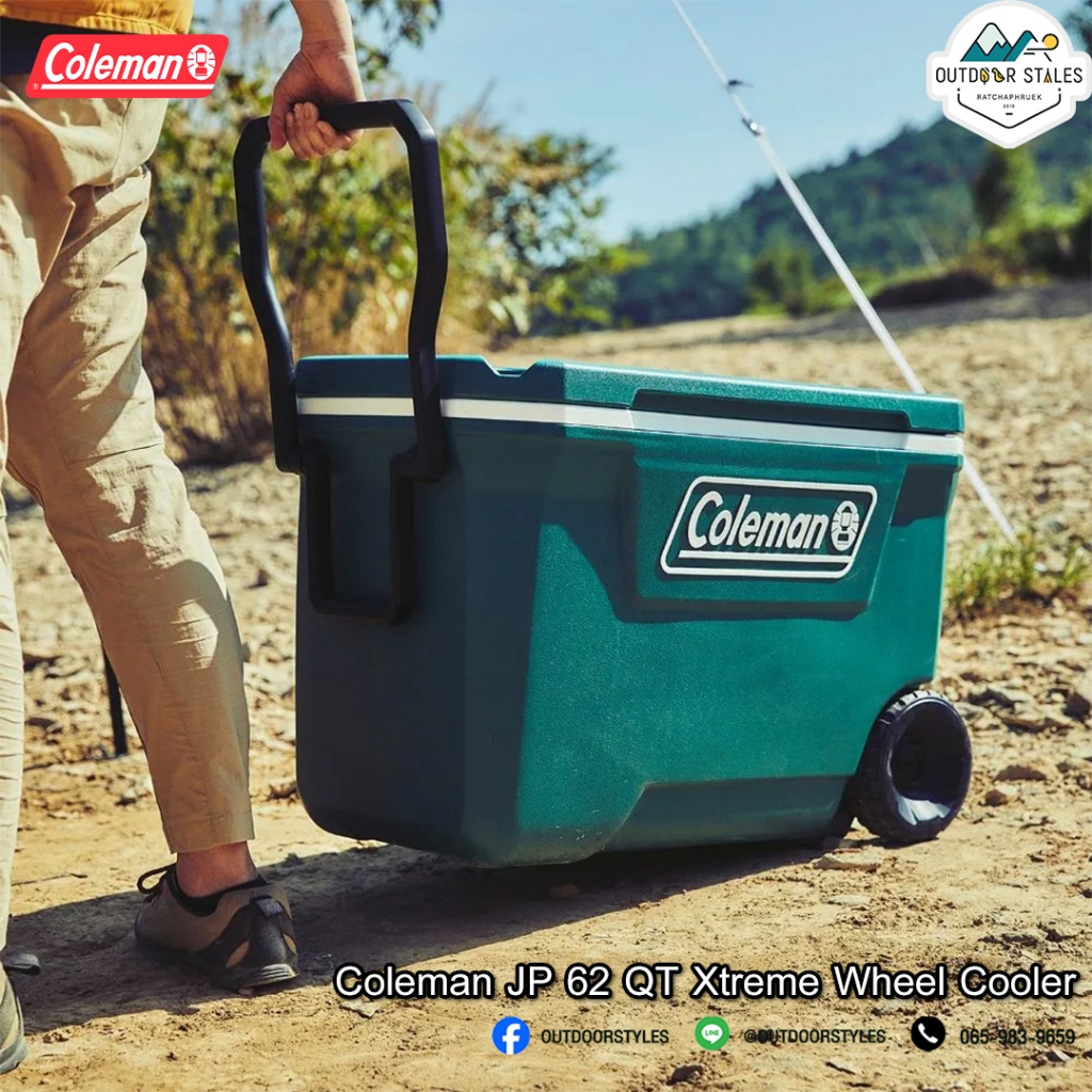 Coleman JP Xtreme Wheel Cooler 62 Qt Evergreen