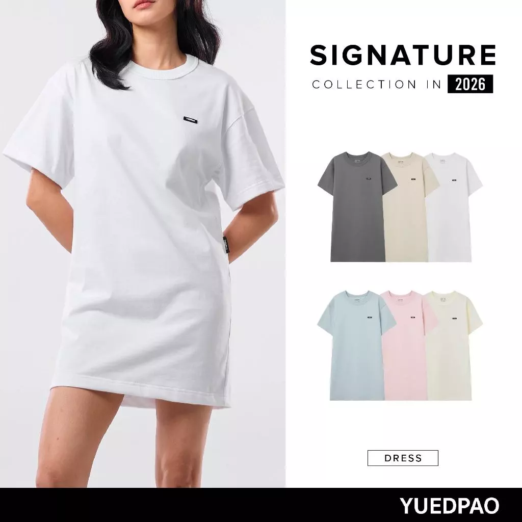 Yuedpao Signature Dress 2026 ชุดเดรส ยืดเปล่า ผ้าหนาทรงสวย ยับยากไม่ต้องรีด เดรสสั้น 7 สี