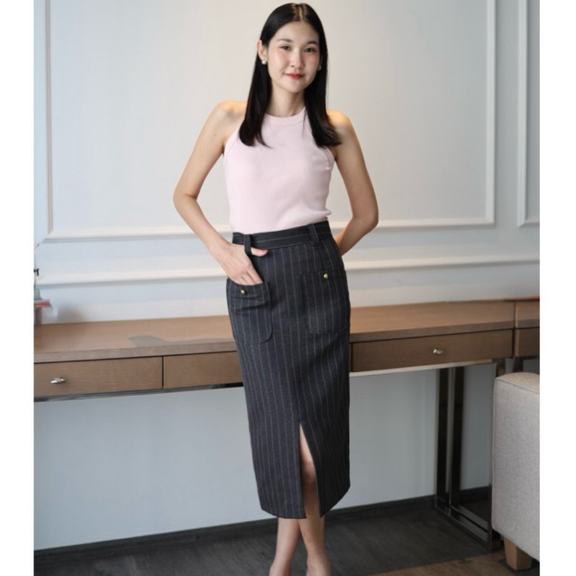 OCTOBER7th - Baggy Skirt กระโปรงทรงสอบ ผ่าหน้า (มี 5 สี)