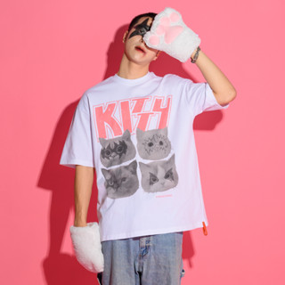 kitty kiss เสื้อล้อเลียนวงร๊อค ลายแมว สไตล์วินเทจ สกรีน dtg …
