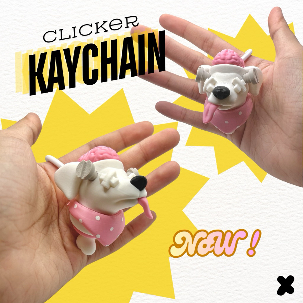 พวงกุญแจ 🧠🐶 ” FRANKEN-PUP ” - Clicker Keychain