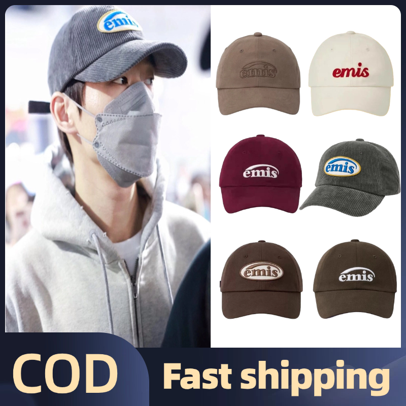 หมวก EMIS แท้จากเกาหลี ดีไซน์มินิมอล ผ้าลูกฟูก/คลาสสิก ใส่สบาย ปรับขนาดได้