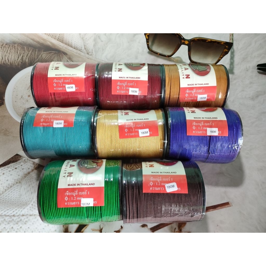 เชือกมู่ลี่ ตราหงส์ ขนาด 1.2 มิลลิเมตร170-180เมตร