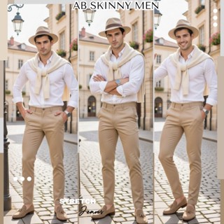 AB Skinny For Men สีกากี กางเกงสกินนี่ยีนส์ 16 สี ของแท้ 80,…