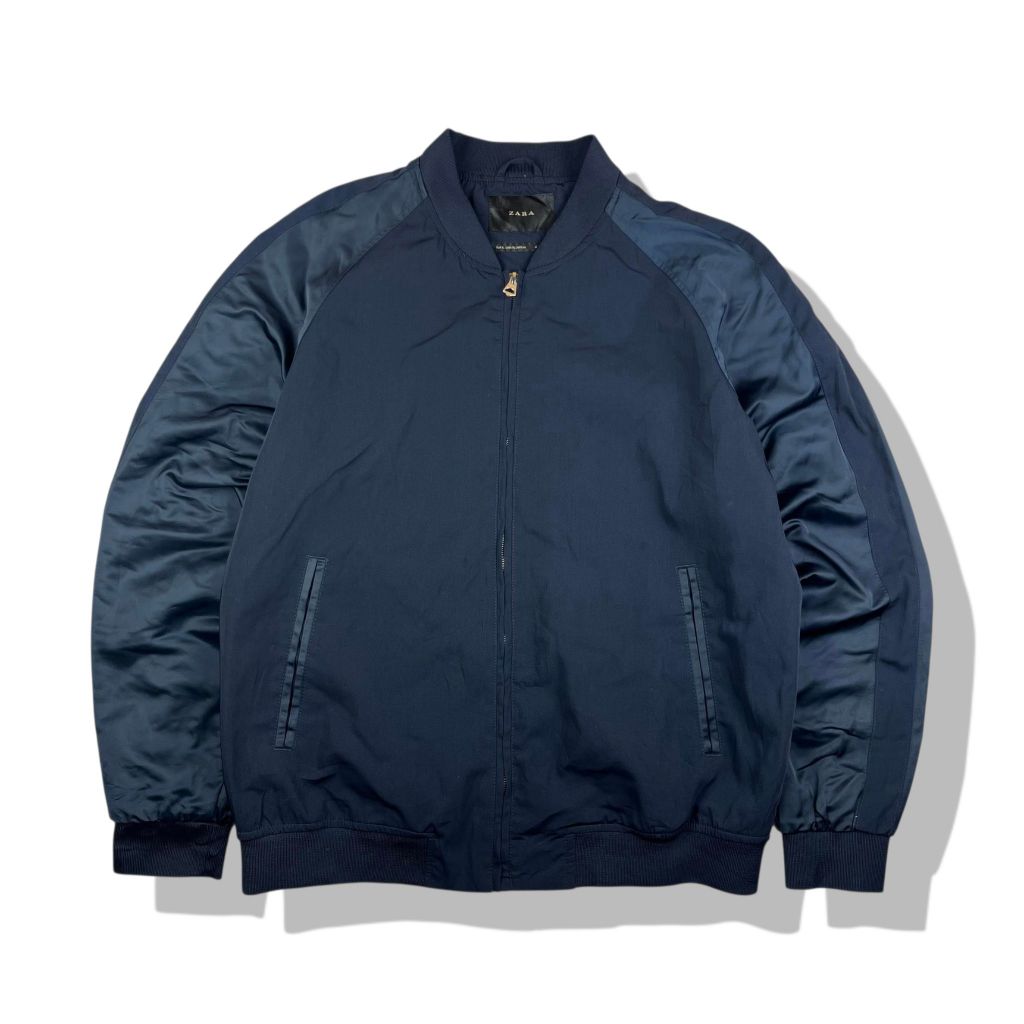Zara Navy Blues Bomber Jacket มือสอง รอบอก 50”