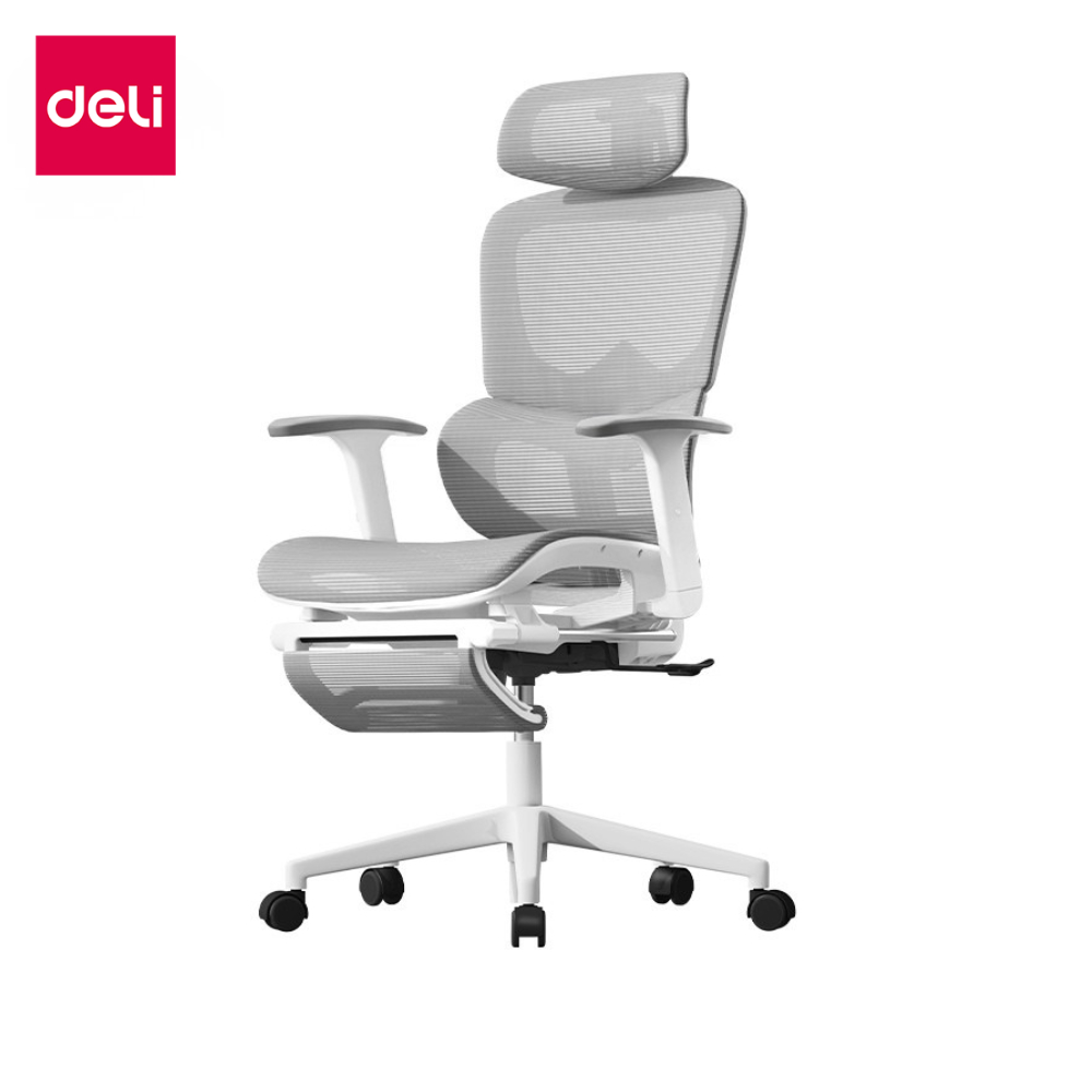 Deli เก้าอี้ทำงาน เก้าอี้ออฟฟิศ พนักพิงศีรษะ เพื่อสุขภาพ หมุนและปรับเอนได้ Ergonomic Office Chair