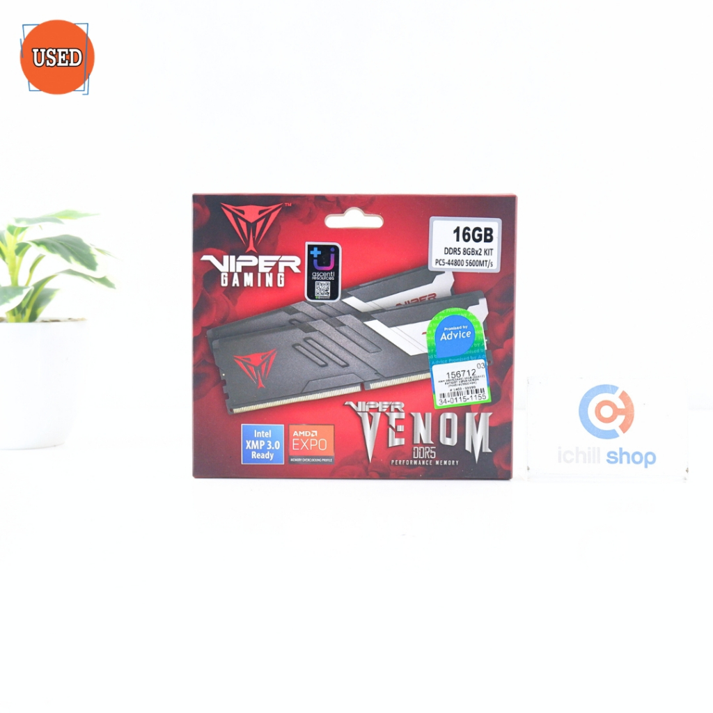 RAM (แรม) PATRIOT VIPER VENOM DDR5 16GB (8GBX2) 5600MHz (BLACK) P17224