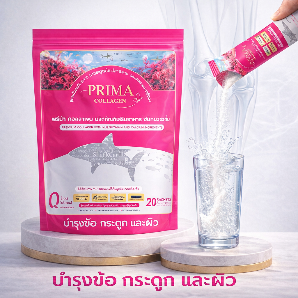 online_Prima Collagen ขนาด 10 g  1 ถุง 20 ซอง
