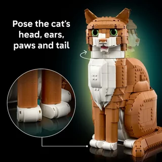 LEGO Ideas 21376 Orange Cat (1755 Pieces), Building Blocks, Kids Toy