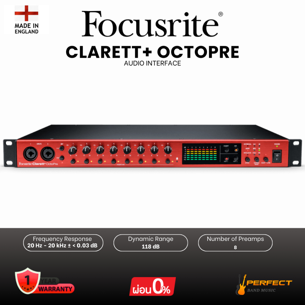ออดิโออินเตอร์เฟส Focusrite Clarett+ OctoPre Audio Interface * กรุณาสอบถามก่อนสั่งซื้อ *