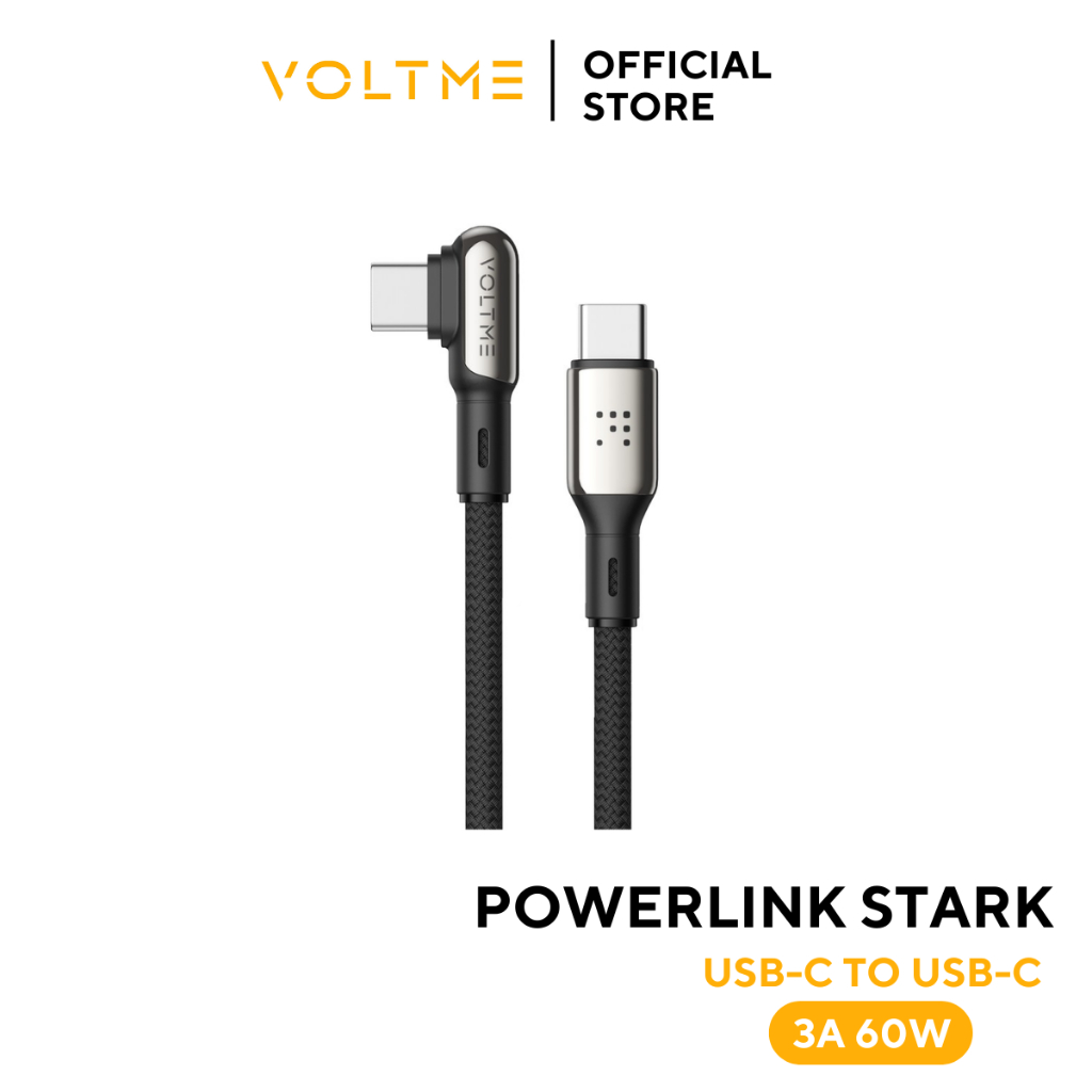 VOLTME POWERLINK STARK USB-C TO USB-C CABLE : 1.2M/2M 3A (60W) สายชาร์จไว | รับประกัน 2 ปี