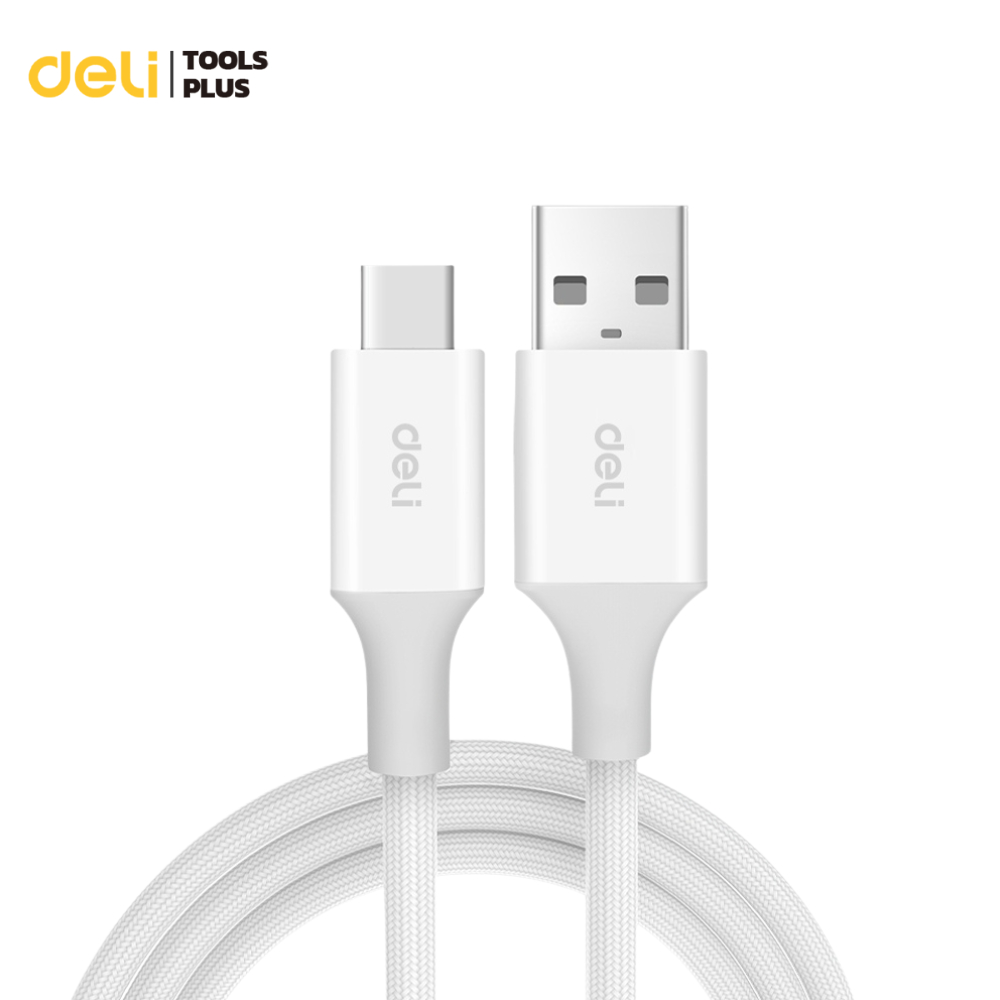 Deli สายชาร์จ Type-A to Type-C PD 100W ยาว 1/2 เมตร สายถักไนลอน ถ่ายโอนข้อมูลได้ 480Mbps data cable