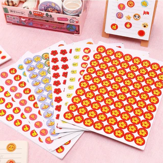 <พร้อมส่ง> สติ๊กเกอร์ Emoji Stickers 😋 12แผ่น 🥰 660ดวง 😎อิโมจิ สติ๊กเกอร์แผ่น เครื่องเขียน