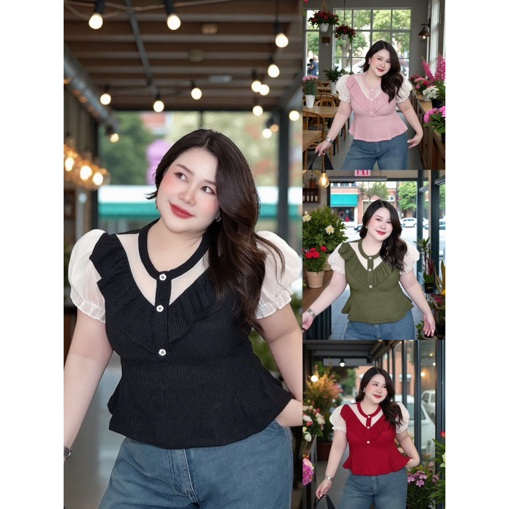 LA-75 เสื้อยืดแขนตุ๊กตา สวยหวานปานน้ำผึ้ง