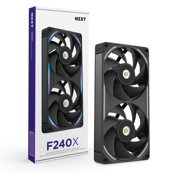 NZXT F240X Black 240mm Performance RGB Single-Frame Fan : RF-U24PN-B1