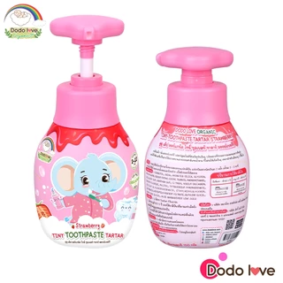 Dodolove Organic ยาสีฟันเด็ก สูตรออแกนิค มีฟลูออไรด์ กลิ่นสตรอเบอร์รี ขวดปั๊ม ใช้ง่าย ขนาด 150 กรัม