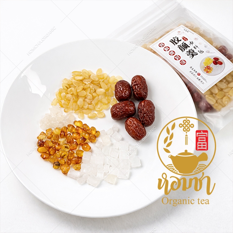 ซุปพร 3 ประการ อำพันดอกท้อ(เถาเจียว)+รังนกหิมะ+บัวหิมะ 胶颜羹  Beauty Collagen Dessert 1 ชุดทานได้ 2-5 ที่ รูปที่ 3
