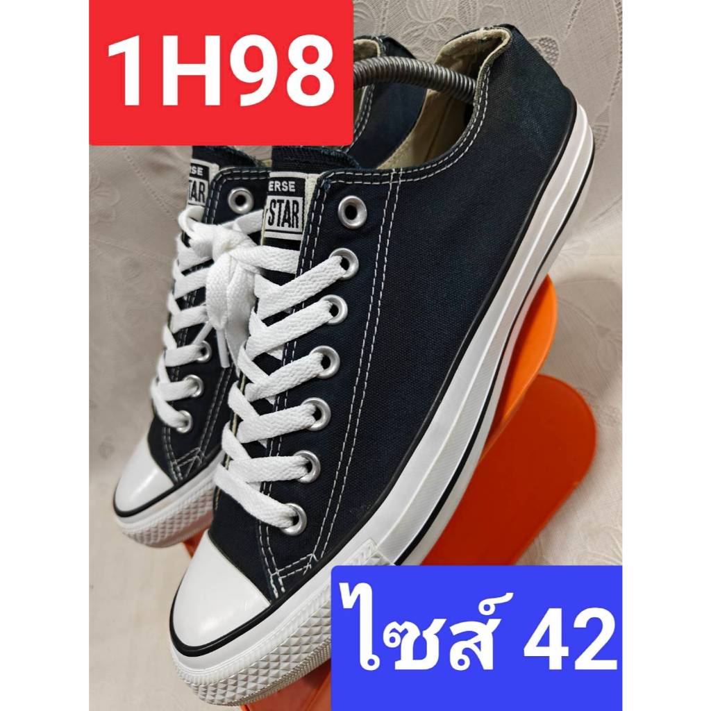 รองเท้ามือ2 แบรนด์แท้ ไซส์ 42 สีดำ ใส่เที่ยว ซักสะอาดพร้อมใส่ พื้นเดิม พร้อมส่ง🚚1H98ผ้าใบcon #เจ้แดง