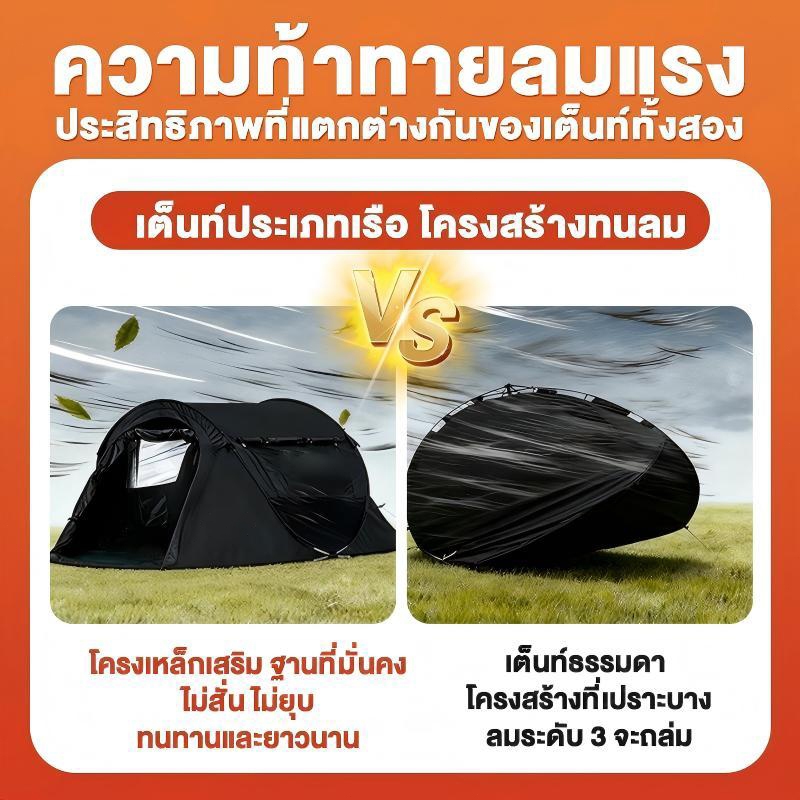 เต็นท์ออโต้  เต็นท์เดินป่า กันน้ำค้าง เต๊นท์ระบายอาศ เต็นท์นอน2-3 คน ประตู2 เต็นท์เปิดได้ใน 1 วินาที ราคา ถูกที่สุด ดีลบีเคเค แกลเลอรีภาพที่ 4