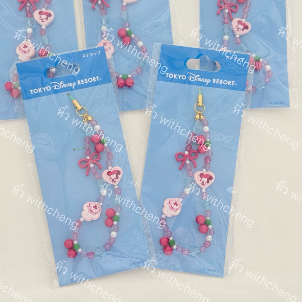 พร้อมส่ง 🍒🎀 สายคล้องโทรศัพท์ Minnie Cherry Strap – Tokyo Disney Resort 🎀🍒