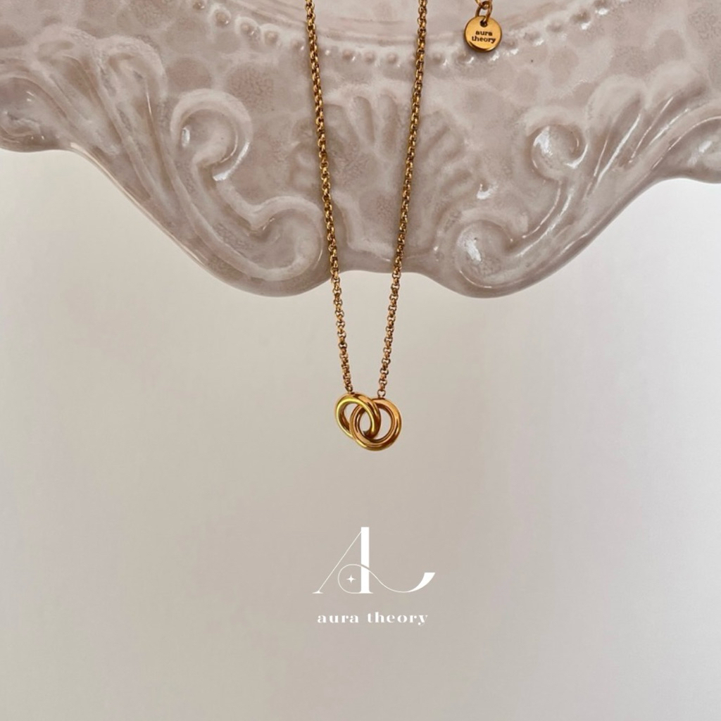 สร้อยสแตนเลส aura theory twin circle necklace