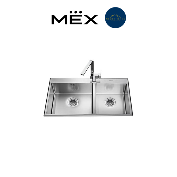 MEX ซิงค์ฝังสแควร์ 2หลุม SC872