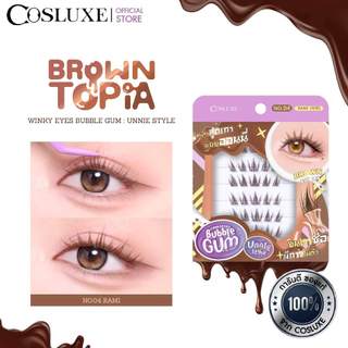 COSLUXE WINKY EYES BUBBLE GUM EYELASHES – UNNIE STYLE ขนตาปลอมแบบช่อสไตล์เกาหลี มีกาวในตัว