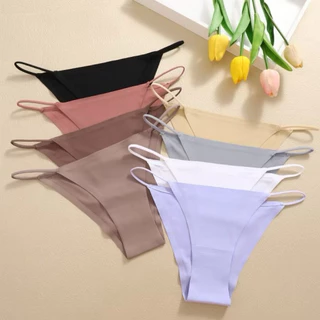 PrettyLady Shop（108）กางเกงชั้นในผ้าไหมน้ำแข็งสำหรับผู้หญิง แบบไม่มีรอยต่อ ใส่สบาย