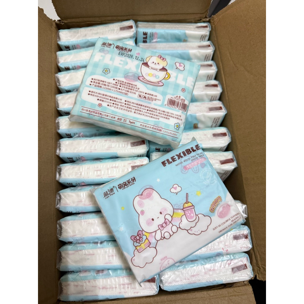 กระดาษทิชชู่ ขนาดพกพา หนา5ชั้น 1ห่อ 20ชิ้น พร้อมส่ง