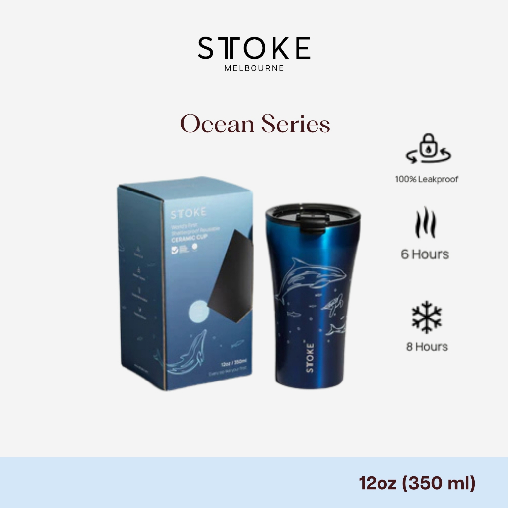 Sttoke Melbourne - The Commuter Ocean Series 12oz กระติกน้ำเซรามิก แก้วน้ำเคลือบเซรามิก ไร้กลิ่นสเตน