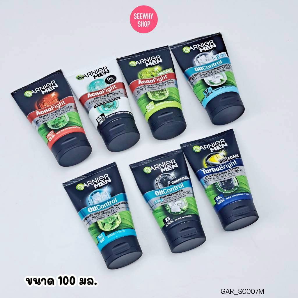 โฟมล้างหน้า Garnier Men Acno Fight/ Oil Control /Turbobright  การ์นิเย่ เมน ขนาด 100 ml