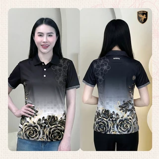 MAWIN เสื้อโปโลลายดอกไม้ ใส่ได้ทั้งผู้ชายและผู้หญิง