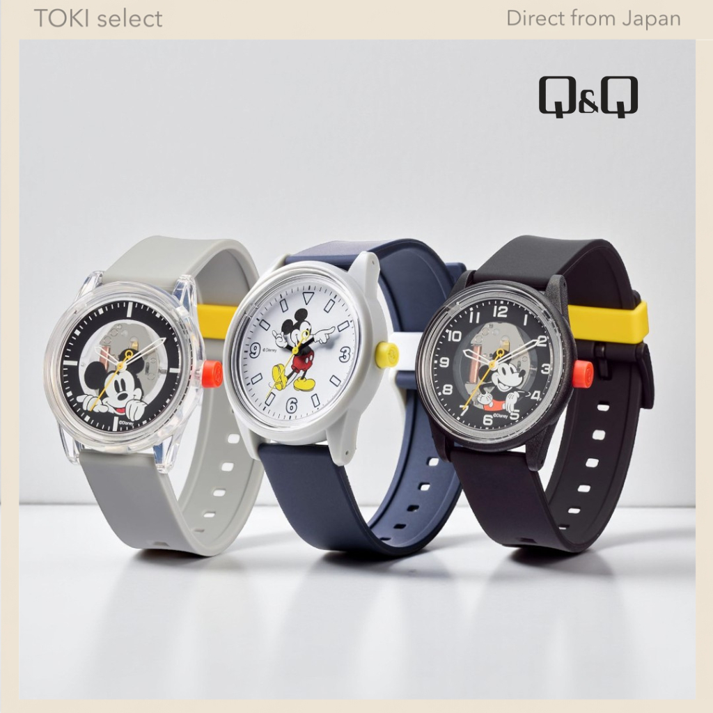 Q&Q SmileSolar Disney Mickey Mouse Solar Watch Analog Waterproof Kids & Men Models